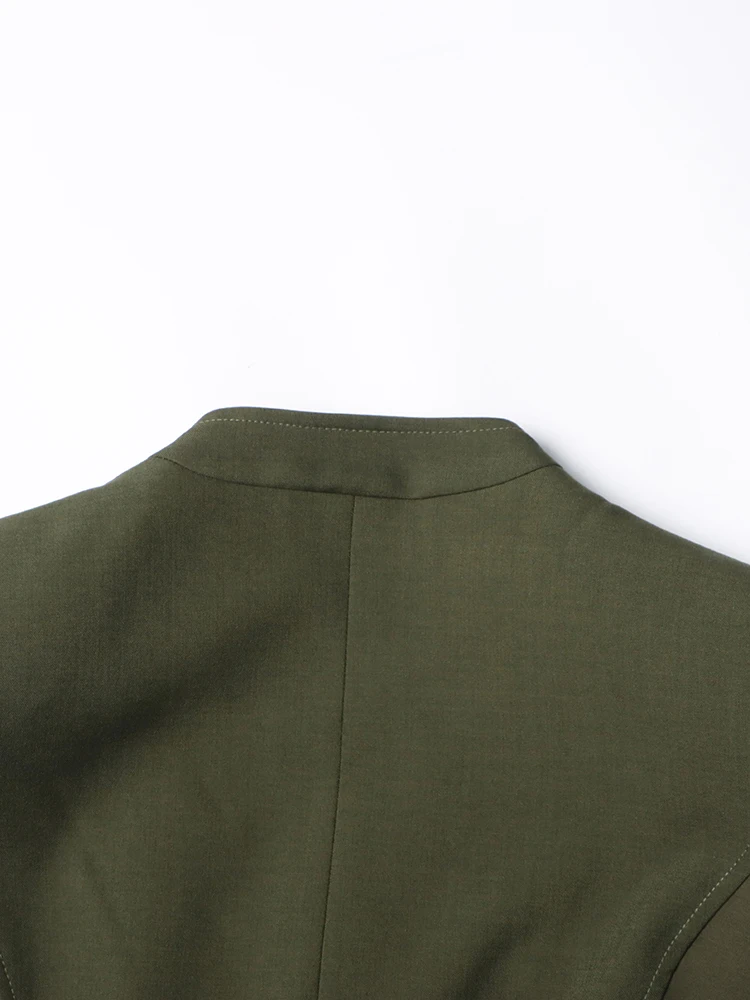 TWOTWINSTYLE Solid Slimming Sexy Irregular Coats For Women Square Collar Long Sleeve Temperament Jackets Female Fashion 2023 New