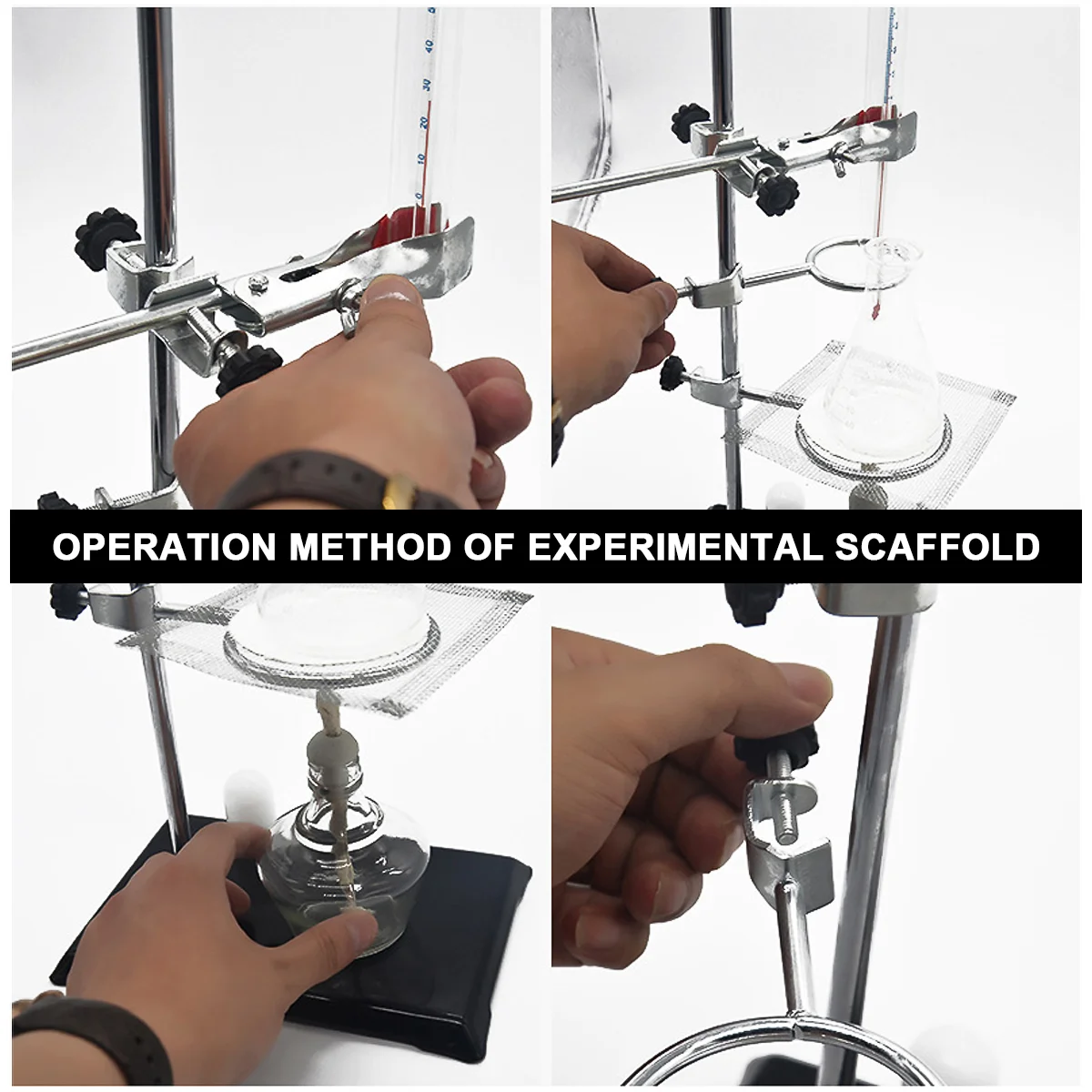 Iron Stand Versatile Laboratory Bracket Experiment with Clamp Retort Supplies Metalware Set