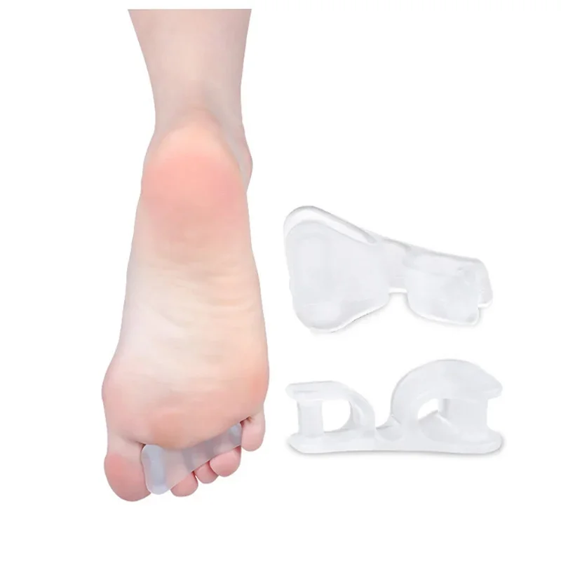 2pcs/Set Silicone Gel Straightener Two Hole Toe Separator Bunion Adjuster Hallux Valgus Foot Care Foot Pain Relief for Men Women