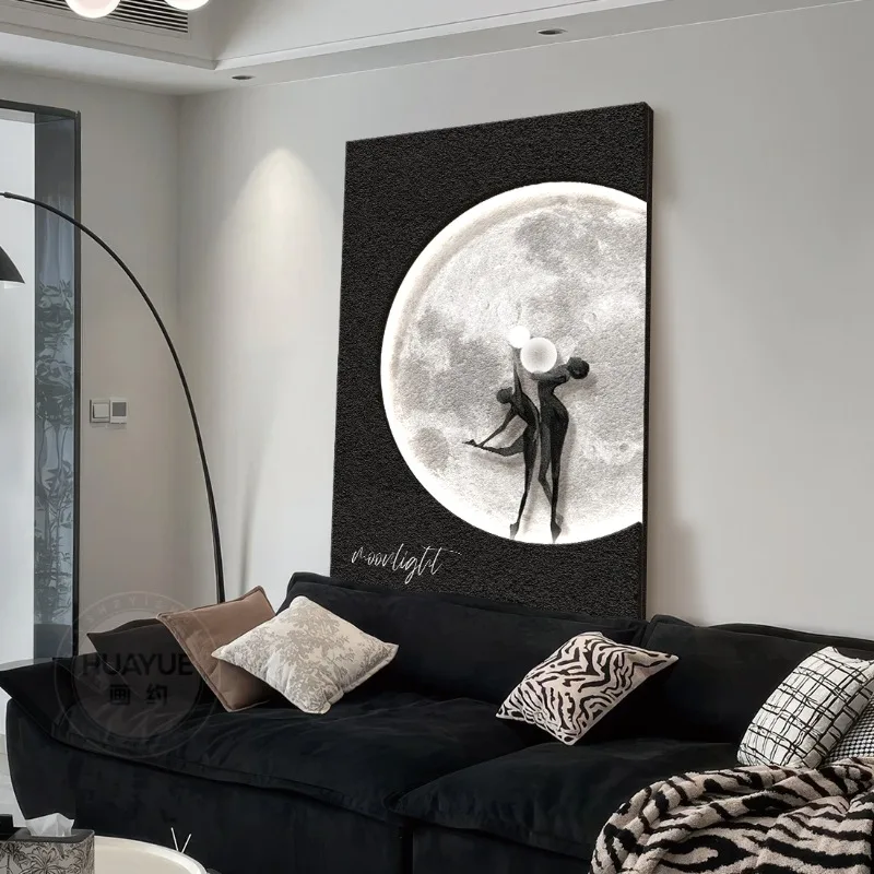 Modern Minimalist Wall Lamps Painting Abstract Figure Glowing Mural Sconces High-end Feeling Parlor Sofa Background Wall Lights