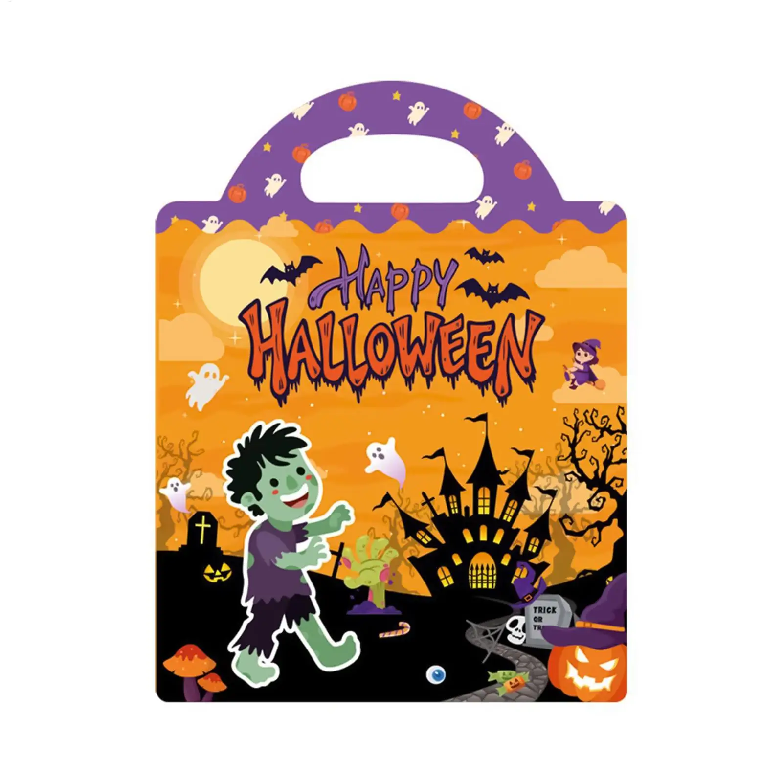 كتاب ملصقات كتب لاصقة قابلة لإعادة الاستخدام للهالوين للأطفال ألعاب الحرف اليدوية للأعمار من 3 إلى 6 سنوات طائرة فصول الدراسية للفتيات الصغيرات