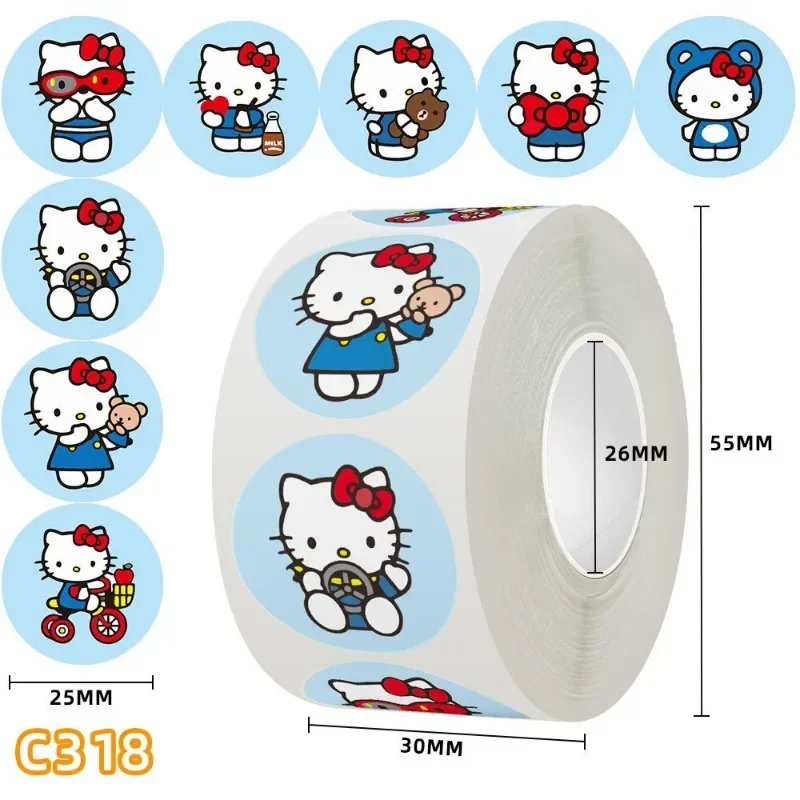 Sanrio Hello Kitty สติกเกอร์การ์ตูนอะนิเมะ Kuromi Cinnamoroll Pochacco อะนิเมะสินค้าตกแต่งคริสต์มาสของขวัญ