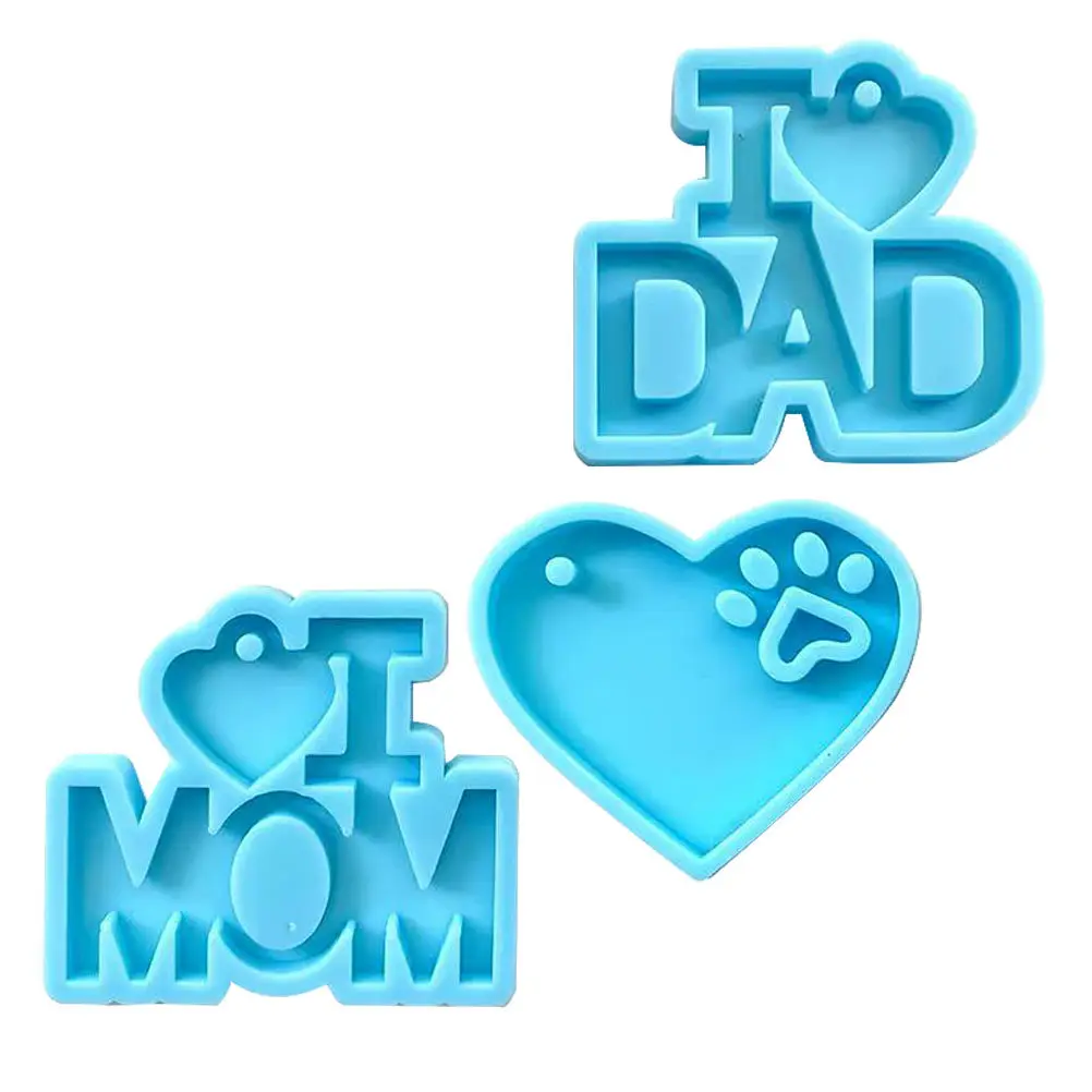 

Набор из 3 силиконовых форм для брелоков-подвесок: DIY подарки для папы и мамы, изготовление украшений, кристаллическая эпоксидная смола, ручная работа, шармы, формы для подвесок DIY