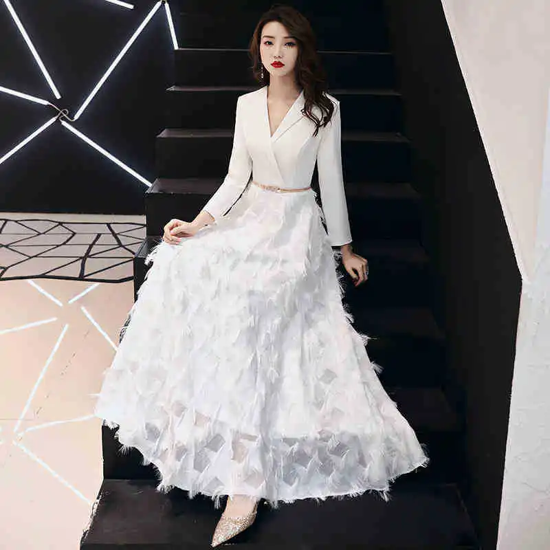 Elegant Long Evening Gown Women's Host New 2026 Winter Autumn Ball Ceremony Classy Annual Meeting Formal Dress