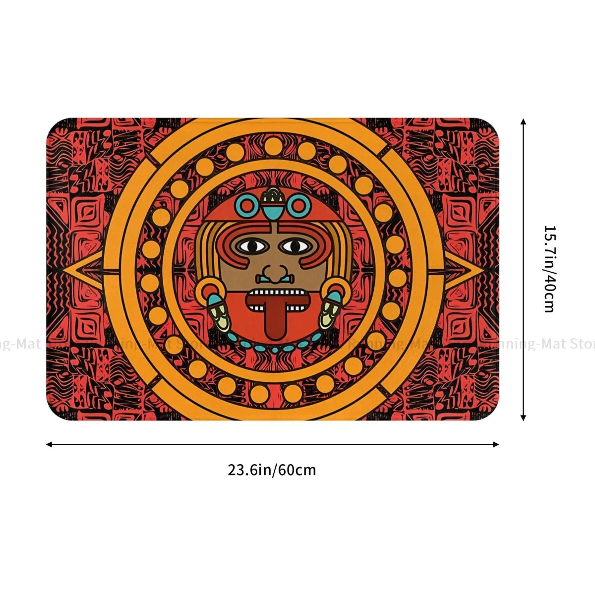 Mexican Flag Non-slip Doormat Kitchen Mat Mayan Aztec Calendar Balcony Carpet Welcome Rug Bedroom Decor