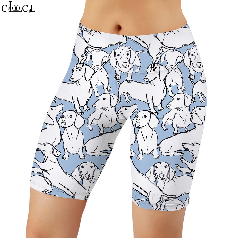 CLOOCL Casual Frauen Enge Shorts Cartoon Welpen Muster 3D Gedruckt Leggings für Weibliche Gym Training Jogging Sexy Nahtlose Shorts