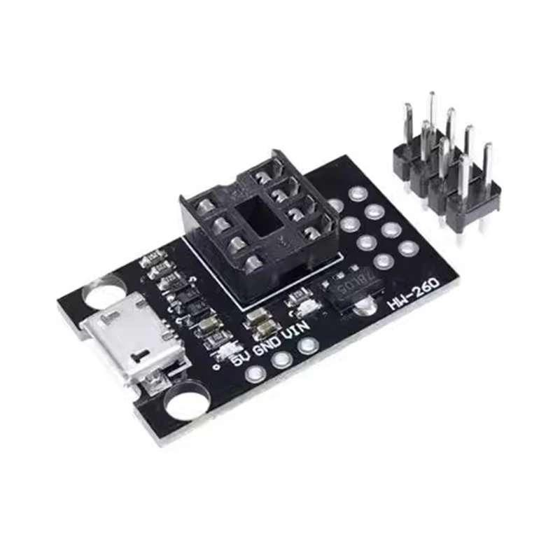 플러그 가능한 개발 보드, ATtiny13A, ATtiny25, ATtiny45, ATtiny85 프로그래밍 에디터, 마이크로 USB 전원 커넥터