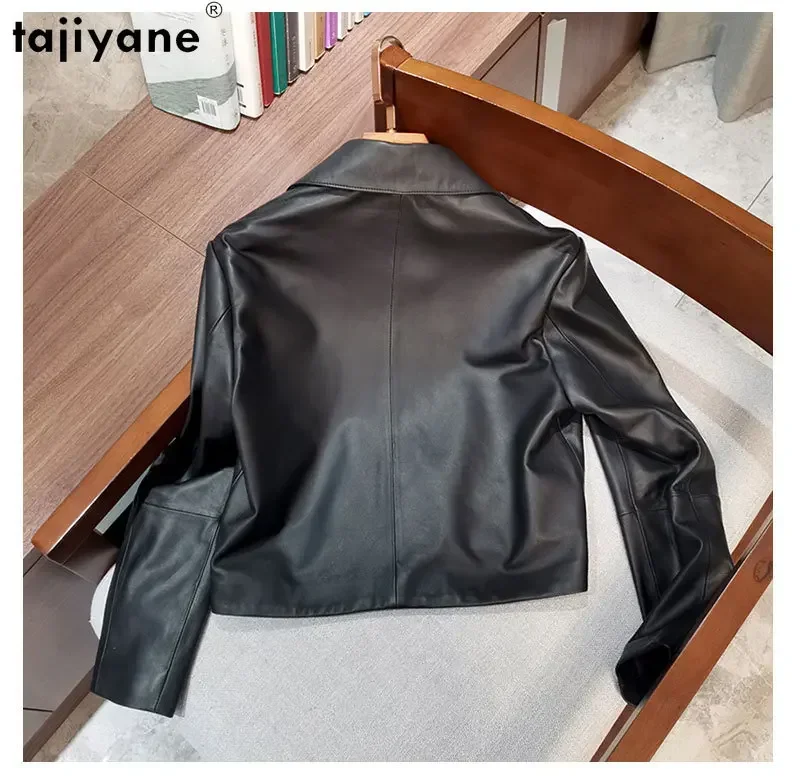 Tajiyane Real Leather Jacket Women Genuine Sheepskin Coat 2023 Short Fashion Leather Jackets Women Single-breasted Leather Coats