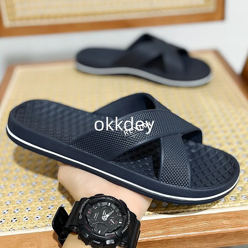 New Summer Slippers Men Basic Beach Outdoor Round Toe Fashion Men Massage Anti Slip Black Big Size Slippers Best Sellers In 2023