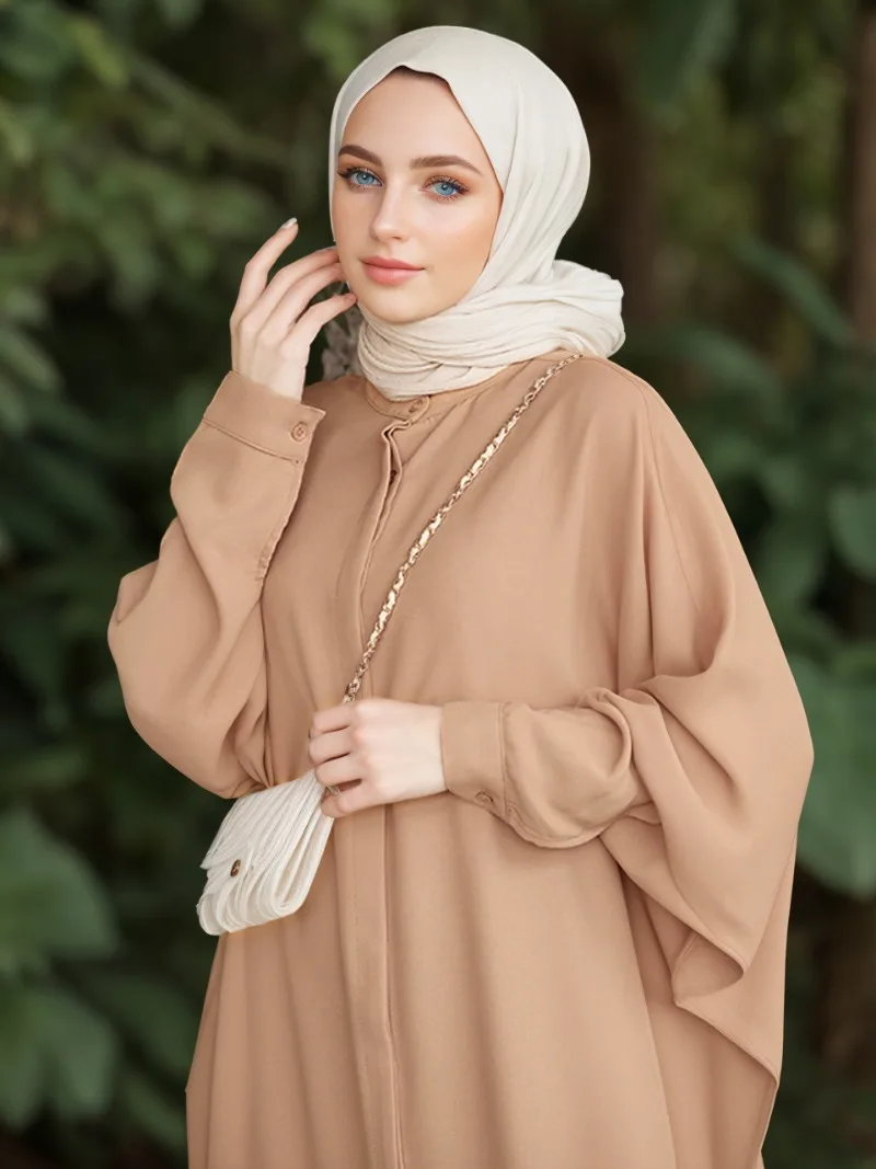 Ropa de oración de Ramadán, Túnica musulmana de Color sólido, manga de murciélago informal, Islam Ramadán Abaya, Oriente Medio Turquía, moda, 2022