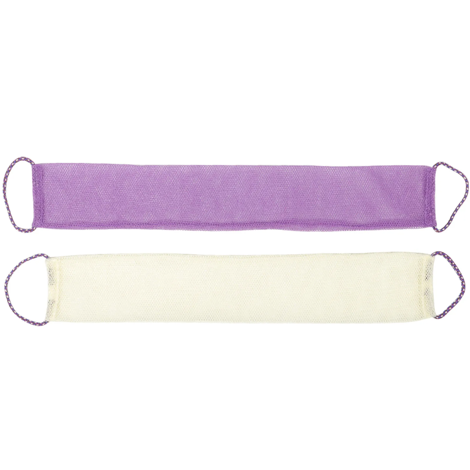 

2pcs Purple White Bath Towel Men Women Washcloth Exfoliating Scrubber Polyester Shower Tool Supplies