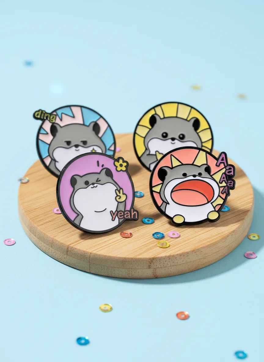 Premium Playful Cute Hamster Enamel Brooches Animal Pin 