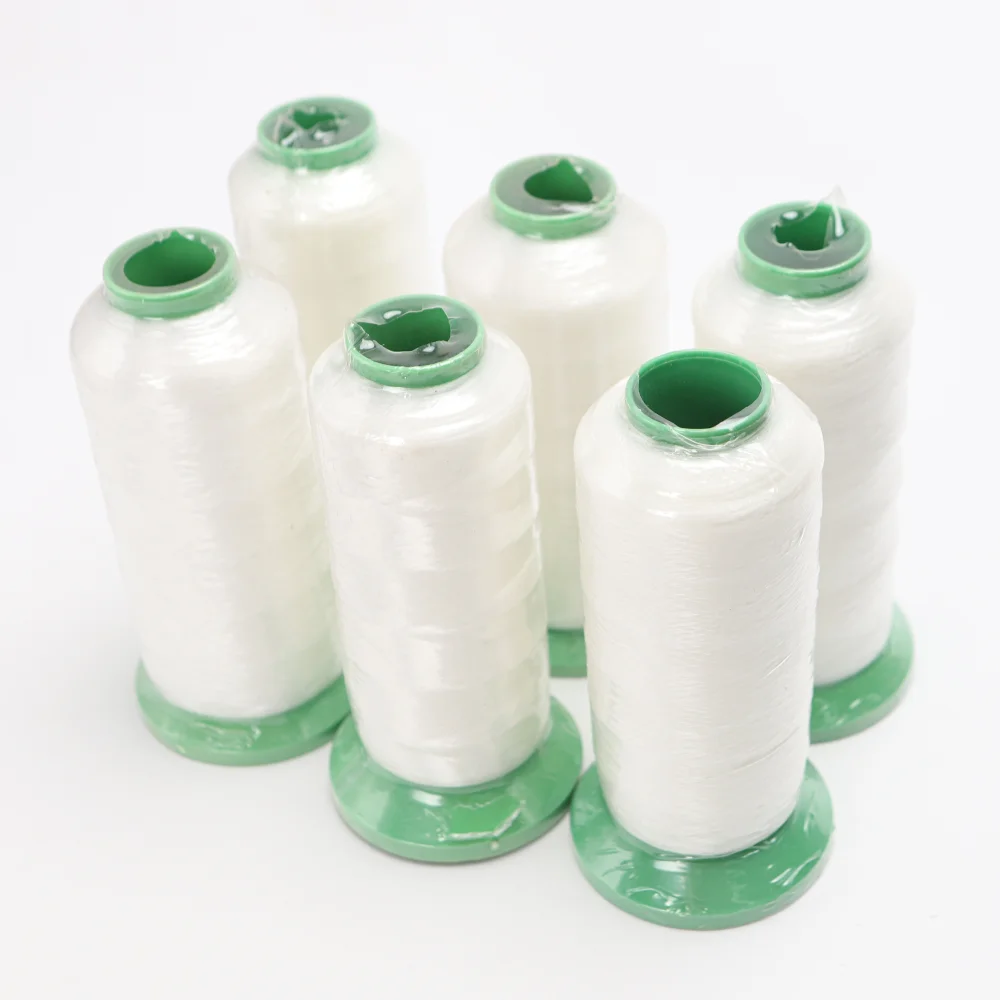Amo Crystal Clear Nylon Invisible Thread 0.10mm 9600M For Blind Stitching Lightweight Fabrics Transparent White and Black Color