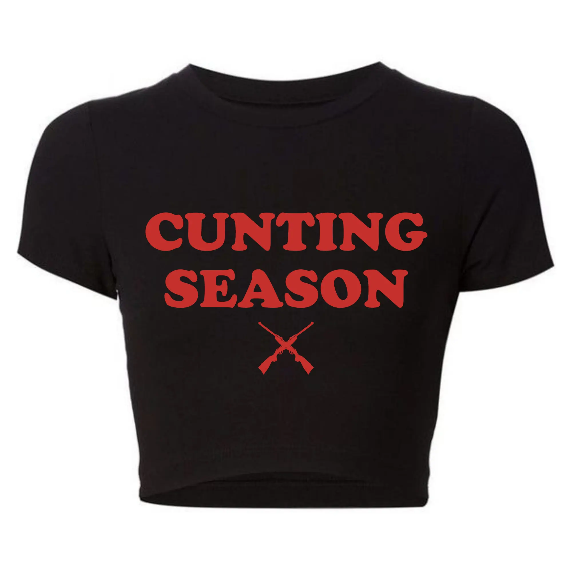 

Cunting Season Hunting Counting Season Funny T-Shirt Women Sexy Club Wear Outfits 2000s Grunge Crop Top Baby Tee Dropshipping