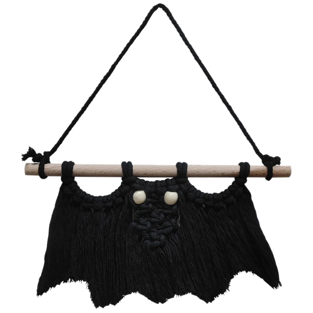 

Halloween Bat Pendant Cotton Rope Woven Realistic Hanging Decoration for Party Wall Decor Horror Hanging Bat Decor