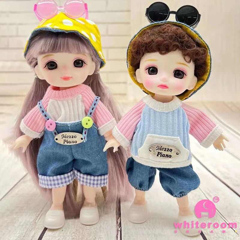 2024 16 cm BJD Mini Doll 13 Movable Joint Girl Baby 3D Big Eyes Beautiful DIY Toy Doll With Clothes Dress Up 1/12 Fashion Dolls