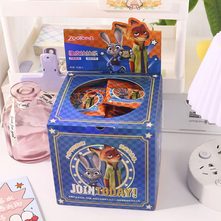 Crazy Zootopia series eraser draw, cartoon anime peripheral eraser, students use to erase blind boxes