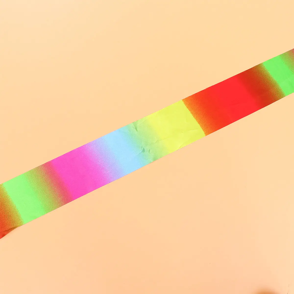 2Pcs Gymnastics Streamers Rainbow Satin Ribbons Wooden Handle Non-Slip Grip Ideal for Gymnastics Twirling Rod