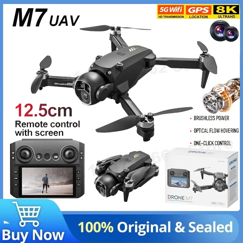 

Professional Drone M7 8K Wide-Angle HD 1080P Camera WiFi FPV Height Hold Foldable RC Drone Quadrotor Helicopter Children's Toys