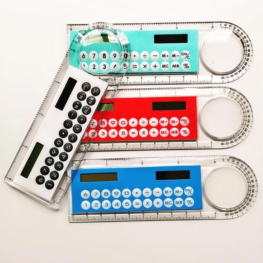 

Colorful Childrens Tool School Supplies Scientific Calculator Ruler Solar Energy Calculator Office Stationery