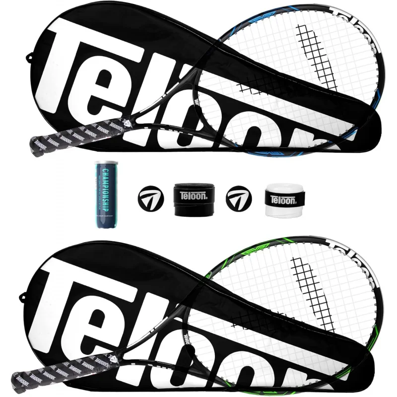 

AQTeloon Tennis Rackets for Adults 2 pcs Recreational -27 inch Tennis Racquet for College Students Beginner Tennis Racket