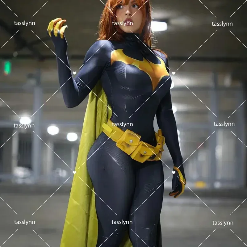 

Bat Girls Cosplay Costumes Zentai Suit Bat Girl Bodysuit for Geek Girl Halloween Costumes for Women Excluding Cloak Belt Mask