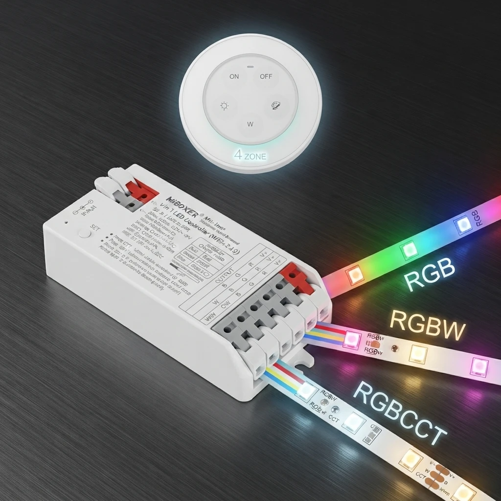 Miboxer K6 S2W+ S2 E3-WR 3in1 Smart WIFI+2.4GHzRF Tuya APP Voice Control Dimmer RGB RGBW RGBCCT LED Strip Controller view 3