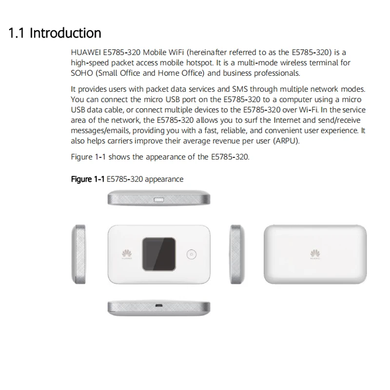 Unlocked Huawei E5785 E5785-320 300Mbps 4G LTE Cat6 Mobile WiFi
