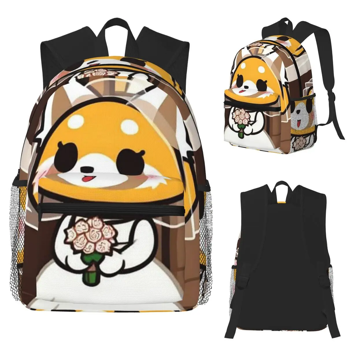 

Funny Aggretsuko Student Backpack School Bag Hiking Travel Daypack for Men Women Fashion Bookbag Shoulder Bags