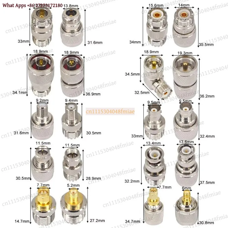 ko3 20PCS RF Coaxial Connector Kit UHF SO239 PL259 Adapter Set to SMA BNC N UHF F for CB