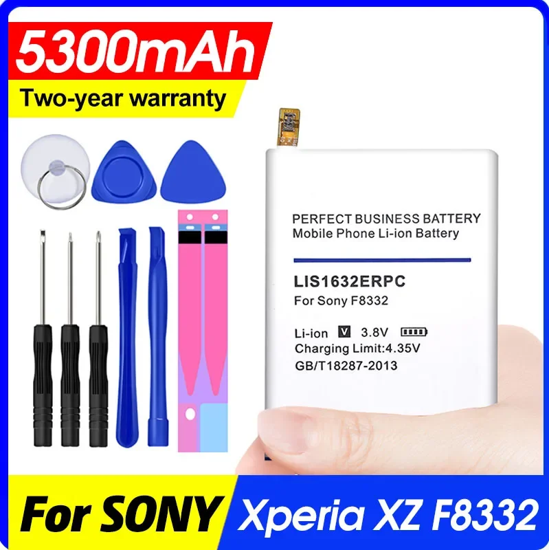 Replacement Battery for Sony Xperia Xz F8331 F8332 Dual Lis1632erpc 5300mah Phone 4550mah