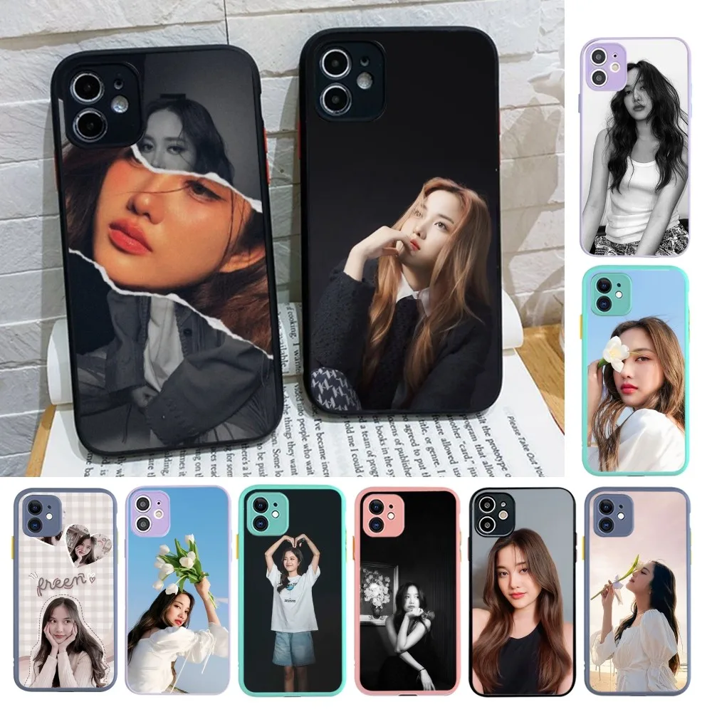 

Freen Sarocha Phone Case For IPhone 14 X XR XS 7 8 Plus 11 12 13 Pro MAX 13mini Matte Shockproof Case