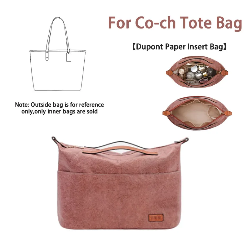 EverToner Dupont Paper Inner Bag for Co-ch Tote Organizer Insert Storage Liner Support Shaper for Cosmetics & Travel