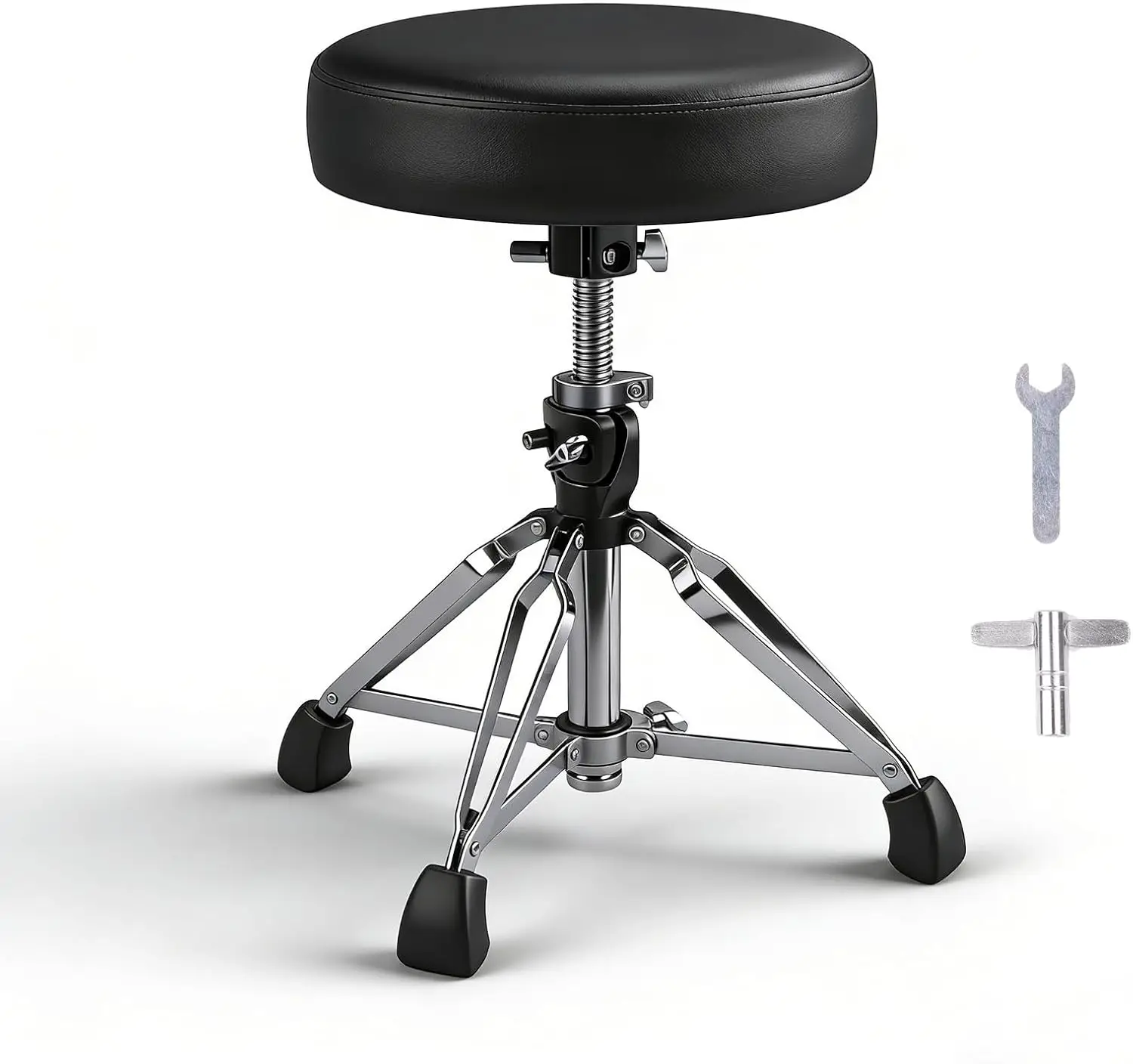 

Heavy Duty Drum Throne with Memory Foam Seat, Adjustable Height Round Stool for Musicians