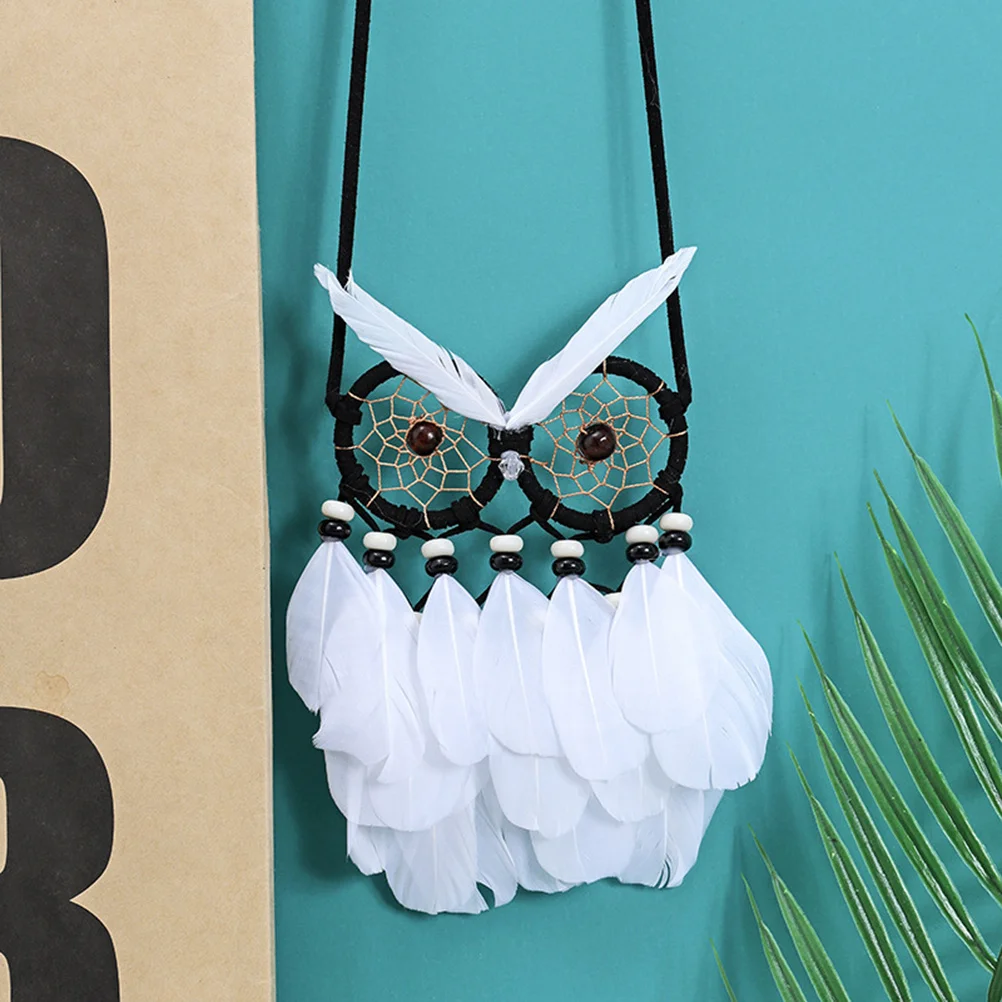 

Owl Dream Catcher Black White Hanging Pendant For Bedroom Living Room Car Party Home Decor Accessories Dream