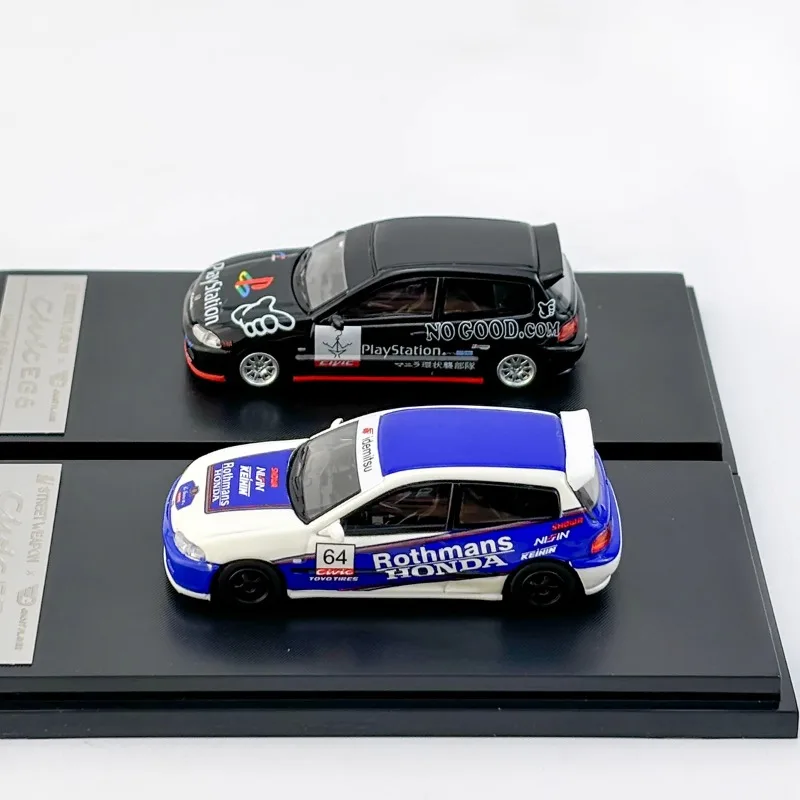 SW 1/64 Honda Civic EG6 Rothmans, vehículo de juguete de aleación, modelo de Metal fundido a presión