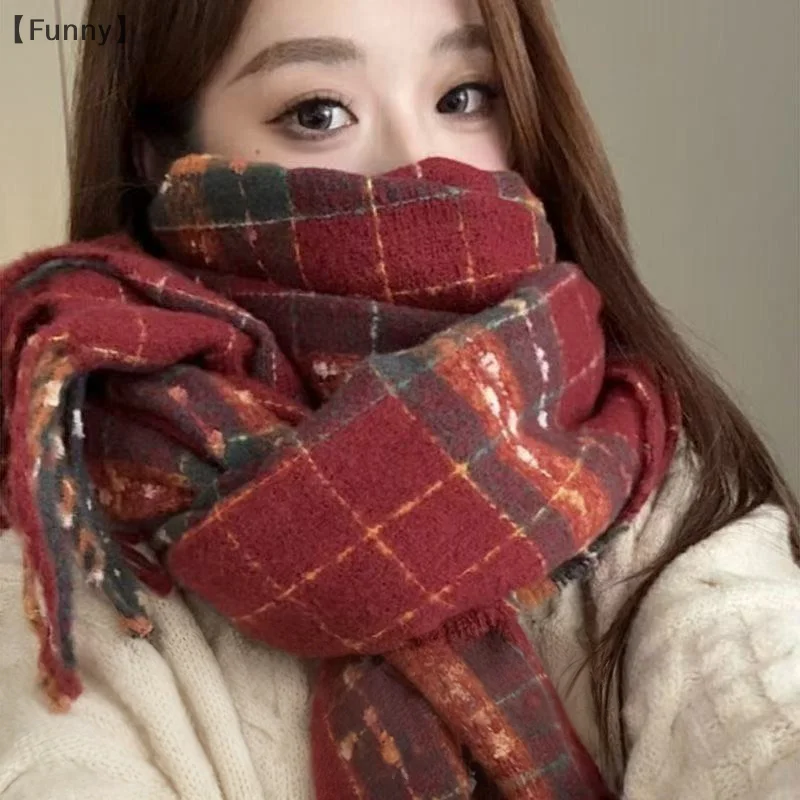 [مضحك] الشتاء سميكة الدافئة تنوعا وشاح المرأة شال ويلتف طويل شرابة Echarpe الدافئة تنوعا وشاح شال النساء