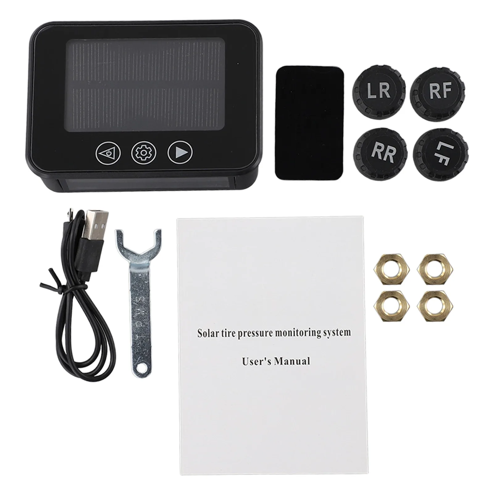 1 * Set Of Installation Solar Tpms Car Tire Pressure Alarm Monitor System Real-Time Display Attached To Windshield Or Dashboard