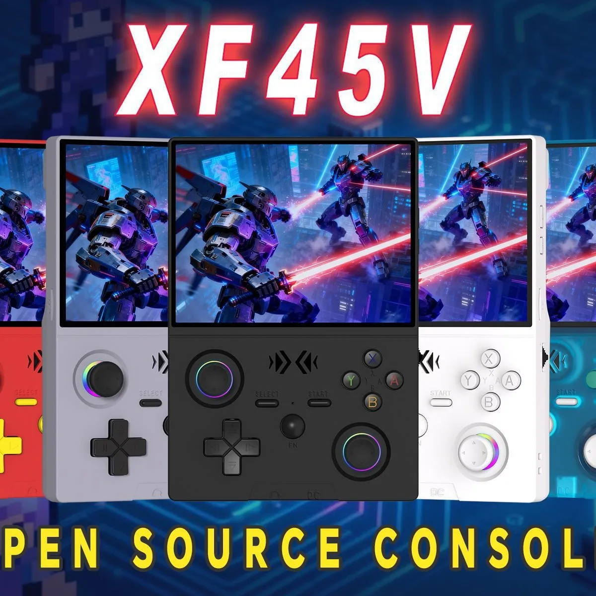 

Новая портативная игровая консоль с открытым исходным кодом XF45V, Wi-Fi, 4,5-дюймовый IPS-экран, Linux, 30+ эмуляторов, портативный видеоплеер