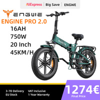 ENGWE PRO 2.0 Adult Electric Bicycle ENGINE 750W Motor 48V16AH Battery Electric Bike 20*4.0-inch Fat Tire All Terrain E-Bike