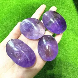 Wholesale Spirtual Chakra Healing Crystal Massage Gemstone Natural Purple Amethyst Palm Stones For Sale