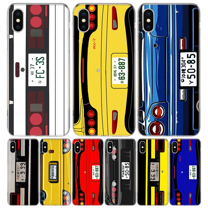 Japan Anime Initial D Car Taillight Silicon Call Phone Case For Apple iPhone 16 15 14 11 Pro Max 13 Plus 12 Mini 7 8 + X XR XS S