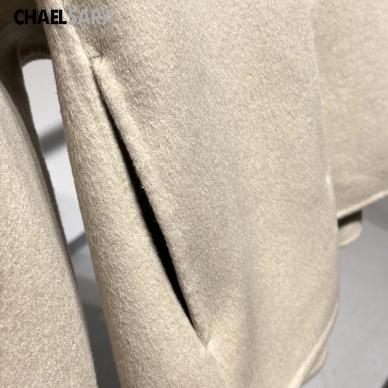 Elegant Women's Wool Blend Coat with Faux Fur Collar - 2026