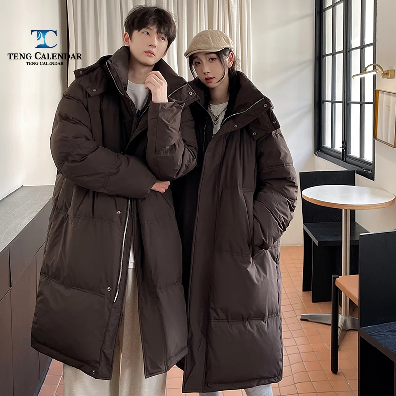 Winter Down Jacket, Korean Version Men's and Women's Ultra Thick Long Warm and Loose Extreme Cold Jacket, 2025 New Model