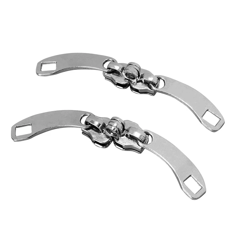 5 # 8  # 10 # Silver Zipper Sliders Pulls Lock Hole A Pair Of Left And Right Zipper Heads For Luggage Bags Travel Accessories