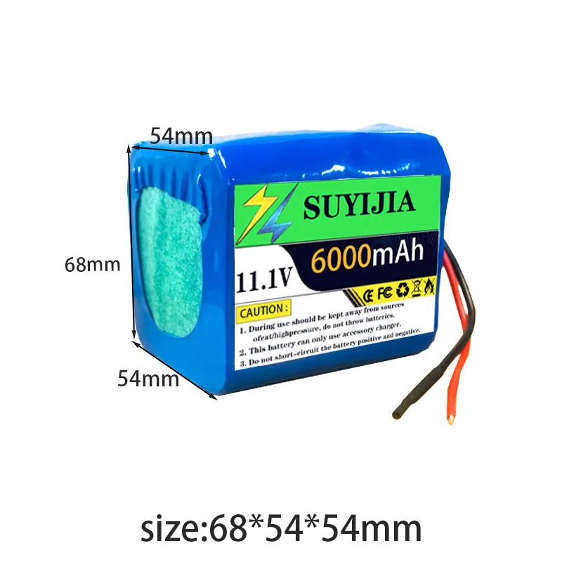 11.1V 12V rechargeable3S3P 6000mAh~10500mAh large capacity lithium battery pack, suitable for outdoor LED light audio monitoring