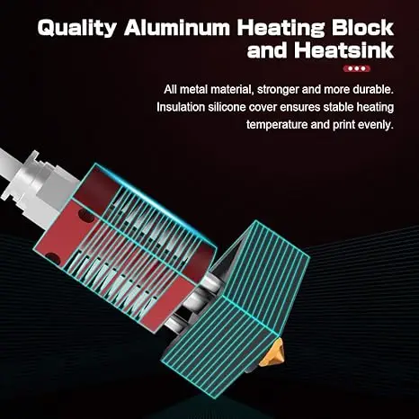 Creality Official Ender 5 Hotend Assembled,Ender 5 Pro Hotend for Ender-5 3D Printer With Silicone Cover Aluminum Heat Block 24V 4
