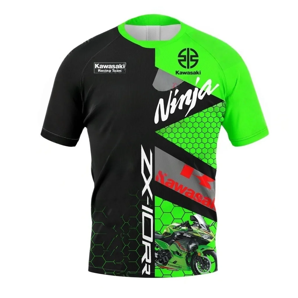 

Kawasaki Motosport Quick-Drying T-Shirt New Men's Motorcycle Sports Jersey Outdoor Riding Short Sleeve Fashion Casual Top