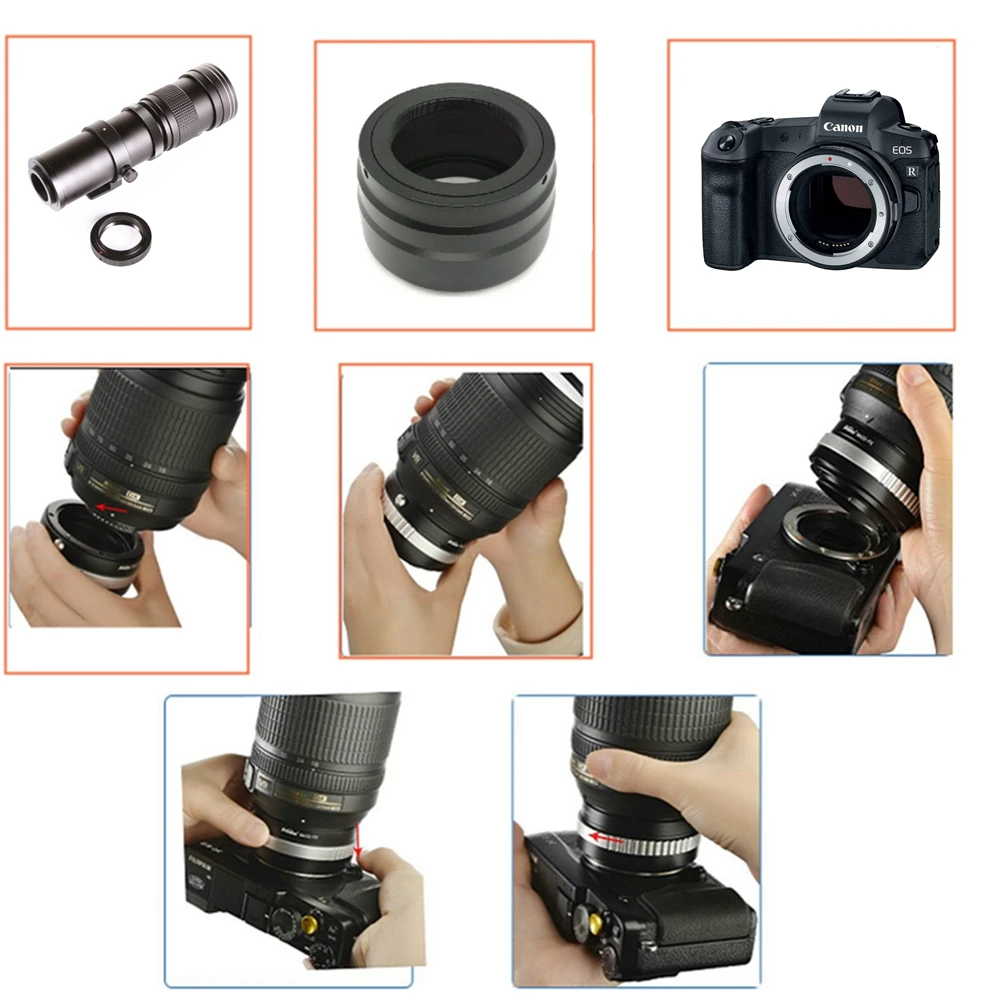 T2-RF T-RF T2 Mount Ring Adapter for T-ring Telescope to Canon EOS R RP R3 R5 R6 R7 R8 R10 R50 R100 Camera