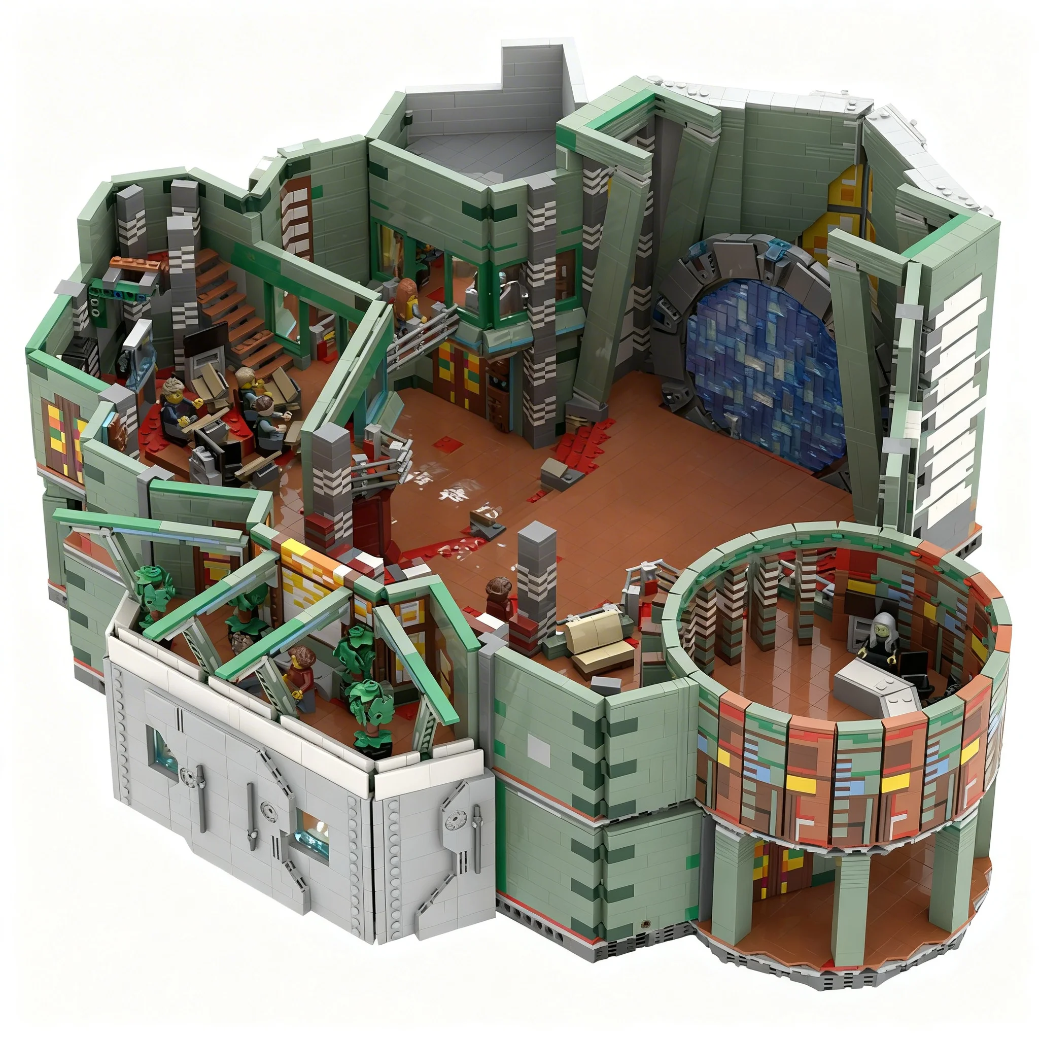 14573pcs MOC Modular Streetscape Stargate Atlantis Operations Colors Model Building Blocks Construction Kids Christmas Gift Toys